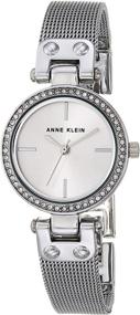 img 2 attached to Наручные часы Anne Klein Women's Silver-Tone Mesh Bracelet Watch and Bangle Set с кристаллами премиум-класса, модель AK/3389SVST