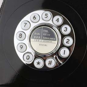 img 3 attached to 📞 Vintage Retro Landline Telephone - Classic Rotary Design, Old Fashioned Corded Desk Phone with Metal Bell - Ideal for Home and Office Decor - Black