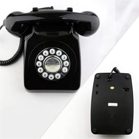 img 1 attached to 📞 Vintage Retro Landline Telephone - Classic Rotary Design, Old Fashioned Corded Desk Phone with Metal Bell - Ideal for Home and Office Decor - Black