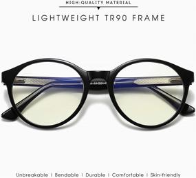 img 1 attached to SUNGAIT Vintage Round Blue Light Blocking 👓 Glasses for Women: Combat Eyestrain & Enhance Gaming Experience