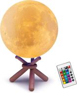 🌙 khfskn moon lamp: 5.9 inch 16-color moon night light with wood stand - perfect birthday gifts for girls ages 3-16+ логотип