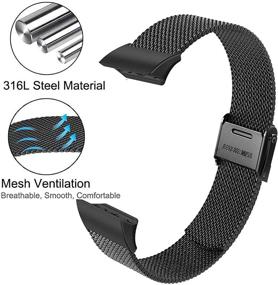 img 2 attached to 📿 ViCRiOR Band for Garmin Forerunner 35: Mesh Woven Stainless Steel Replacement Bracelet