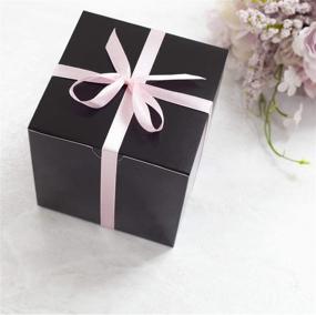 img 2 attached to 🎁 Giftol Small Black Gift Box 100 Pack: 4x4x4 Inch Fold Box for Bridesmaids Proposal, Bridal Parties, Birthdays, and Christmas