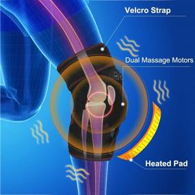 img 3 attached to Обогревающая коленная бандаж и массажер Socathey для мужчин и женщин - обогрев и массаж колен со стимуляцией, вибрацией и сигналом - электрический обертывающий бандаж для снятия боли в суставах