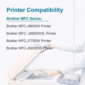 img 2 attached to 🖨️ Enhanced Double D LC20E Compatible Ink Cartridges for Brother MFC-J985DW Printer - 10 Pack, 4BK+2C+2M+2Y - Updated Version