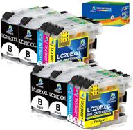 🖨️ enhanced double d lc20e compatible ink cartridges for brother mfc-j985dw printer - 10 pack, 4bk+2c+2m+2y - updated version logo