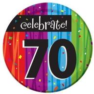 🎂 creative converting milestone celebrations round dessert plates, 70th birthday, 24-count logo