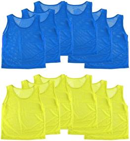 img 4 attached to 👕 Nylon Mesh Scrimmage Team Practice Vests Pinnies Jerseys for Kids Youth Sports - Basketball, Soccer, Football, Volleyball (Pack of 12)