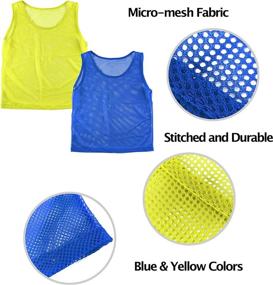 img 1 attached to 👕 Nylon Mesh Scrimmage Team Practice Vests Pinnies Jerseys for Kids Youth Sports - Basketball, Soccer, Football, Volleyball (Pack of 12)