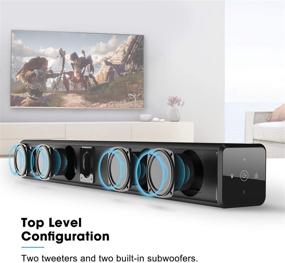 img 3 attached to Bestisan Soundbar with Built-in Subwoofer, 2.1 Channel 100Watt Bluetooth 5.1 Surround Sound Systems (32 Inches, DSP, Touch Remote Control, Adjustable Bass)