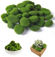 🌿 30 pieces of decorative artificial moss rocks: faux green moss balls, moss covered stones, fake moss decor for floral arrangements, fairy gardens, crafting, and plant pot decoration (3 sizes) logo