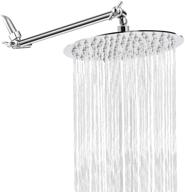 🚿 nearmoon high pressure stainless steel rainfall showerhead with adjustable arm - ultra-thin design for ultimate relaxation and pressure boosting - chrome finish logo