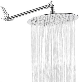 img 4 attached to 🚿 NearMoon High Pressure Stainless Steel Rainfall Showerhead with Adjustable Arm - Ultra-Thin Design for Ultimate Relaxation and Pressure Boosting - Chrome Finish