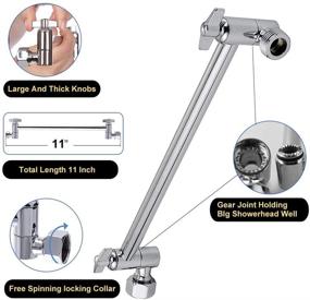 img 1 attached to 🚿 NearMoon High Pressure Stainless Steel Rainfall Showerhead with Adjustable Arm - Ultra-Thin Design for Ultimate Relaxation and Pressure Boosting - Chrome Finish
