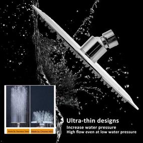 img 2 attached to 🚿 NearMoon High Pressure Stainless Steel Rainfall Showerhead with Adjustable Arm - Ultra-Thin Design for Ultimate Relaxation and Pressure Boosting - Chrome Finish