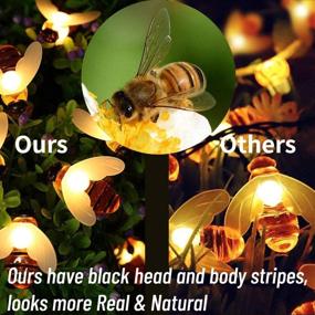 img 3 attached to 🐝 Joomer Solar String Lights Outdoor: 2PACK Honeybees Solar Garden Lights, 30LED 8 Modes Waterproof Fairy Lights for Patio Lawn Garden Decorations, Warm White
