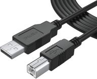 pwr 12ft usb 2.0 кабель type-a к type-b высокоскоростной шнур - идеально подходит для аудиоинтерфейса, midi-клавиатуры, usb-микрофона, микшера, динамика, монитора, инструмента, системы стробоскопического освещения - совместим с mac pc. логотип