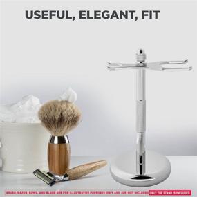 img 3 attached to 💎 Premium Chrome Razor and Brush Stand - The Ultimate Safety Razor Stand. Enhance the Longevity of Your Shaving Brush.