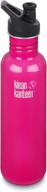 klean kanteen classic stainless steel bottle - dragon fruit, 27oz: sport cap for active hydration logo