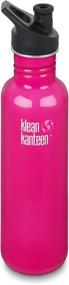 img 3 attached to Klean Kanteen Classic Stainless Steel Bottle - Dragon Fruit, 27oz: Sport Cap for Active Hydration