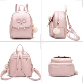 img 3 attached to Bowknot Fashion Backpack Leather Daypacks Women's Handbags & Wallets