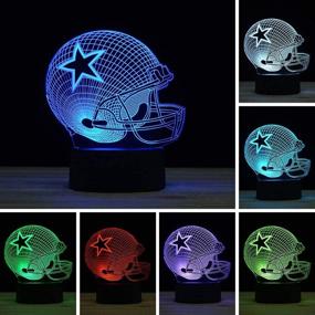 img 4 attached to 🏈 Optimized 3D LED Night Light for Home Decor or Holiday Gifts - Baseball Helmet Design with 7 Colors Gradual Changing, Touch Switch and USB Table Lamp