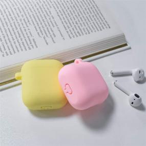 img 1 attached to Мягкий чехол из силикона для AirPods, милый ударопрочный чехол с брелоком - совместимый с AirPods 2 и 1, идеально подходит для девочек и женщин (розовый)