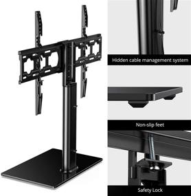 img 1 attached to 📺 Universal Swivel TV Stand/Base-Table Top TV Stand with Mount - Fits 37-65 Inch LCD LED TVs - Height Adjustable TV Mount Stand with Tempered Glass Base - VESA 600X400MM - Holds up to 88lbs