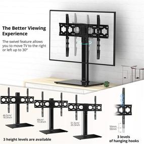 img 3 attached to 📺 Universal Swivel TV Stand/Base-Table Top TV Stand with Mount - Fits 37-65 Inch LCD LED TVs - Height Adjustable TV Mount Stand with Tempered Glass Base - VESA 600X400MM - Holds up to 88lbs