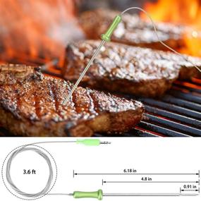 img 3 attached to 🔥 Enhance Your Grilling Experience with the Ultra Accurate Grilling Meat Thermometer Replacement Probe for ENZOO, TAIMASI, Te-Rich, BOYON, MOICO, CloudBBQ, Amzdeal, Franker