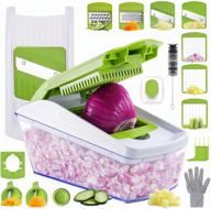 lepo vegetable chopper and mandoline slicer - 2-in-1 mincer, dicer, and spiralizer with 1.2l container, lid, and protective glove logo