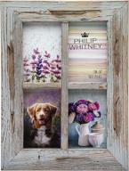 🖼️ rustic barnwood grey collage photo frame by philip whitney - holds four 4x6 pictures логотип