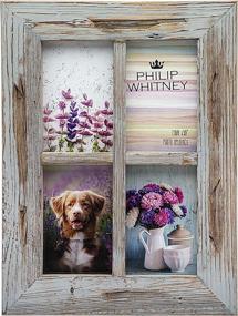 img 1 attached to 🖼️ Rustic Barnwood Grey Collage Photo Frame by Philip Whitney - Holds Four 4x6 Pictures