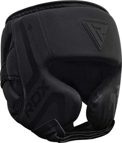 img 4 attached to 🥊 RDX Headgear Boxing Sparring Grappling, Maya Hide Leather, Multi Layered Padding - Ultimate MMA, Muay Thai, Kickboxing Training Gear for Martial Arts, BJJ, Wrestling & Karate - Black