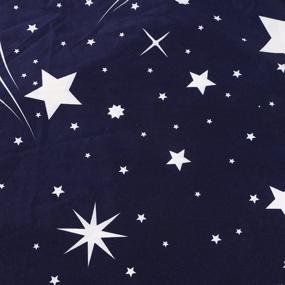 img 1 attached to 🌟 Набор постельного белья Dream Star: роскошное постельное белье в космической теме в синем и белом цветах - размер Queen