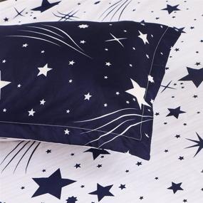 img 2 attached to 🌟 Dream Star Duvet Cover Set: Luxury Space Theme Bedding in Blue and White - Queen Size