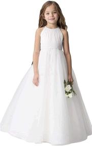 img 4 attached to 🌸 Stylish Flower Girl Junior Bridesmaid Attire for Wedding – Girls' Clothing