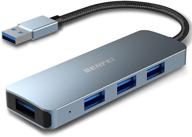 🔌 ultra-slim usb 3.0 hub with 4 ports - compatible with macbook, mac pro, mac mini, imac, surface pro, xps, pc, flash drive, and mobile hdd logo