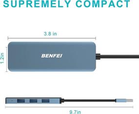 img 2 attached to 🔌 Ultra-Slim USB 3.0 Hub with 4 Ports - Compatible with MacBook, Mac Pro, Mac Mini, iMac, Surface Pro, XPS, PC, Flash Drive, and Mobile HDD