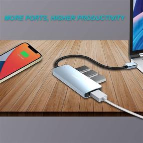 img 1 attached to 🔌 Ultra-Slim USB 3.0 Hub with 4 Ports - Compatible with MacBook, Mac Pro, Mac Mini, iMac, Surface Pro, XPS, PC, Flash Drive, and Mobile HDD