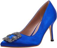 👠 stylish women's stiletto classic wedding pumps: elegant pointed toe shoes logo