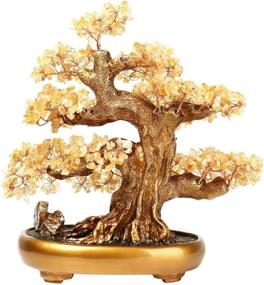 img 1 attached to 🌳 LEAFIS Natural Tree of Life (1,251 Gemstone Count) Crystal Tree - Bonsai Feng Shui Money Tree with Healing Properties for Luck and Citrine