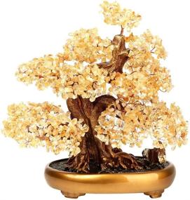 img 4 attached to 🌳 LEAFIS Natural Tree of Life (1,251 Gemstone Count) Crystal Tree - Bonsai Feng Shui Money Tree with Healing Properties for Luck and Citrine