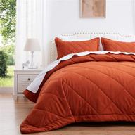 🌞 sunstyle home king quilt set: lightweight burnt orange comforter set with diamond pattern – all season 3-piece bedding set (1 quilt, 2 pillow shams) logo