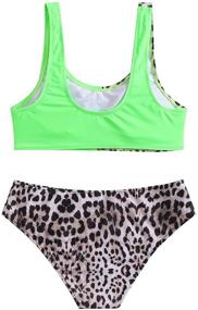 img 3 attached to Floerns Womens Leopard Bathing Gray Withe