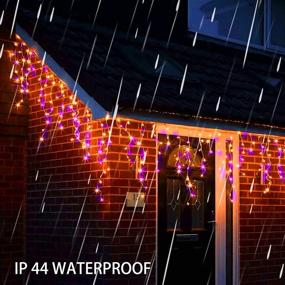 img 1 attached to Dazzle Bright 360 LED Outdoor Icicle Christmas Lights: Illuminating Christmas Decorations with 8 Modes; Perfect Fairy Lights for Patio, Garden, Holiday Party - Orange & Purple