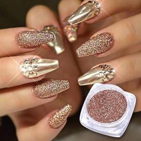 img 2 attached to 💅 Eseres 6-Box Holographic Gold Nail Glitter Set - Metallic Shine Flakes for Nails Art Decoration