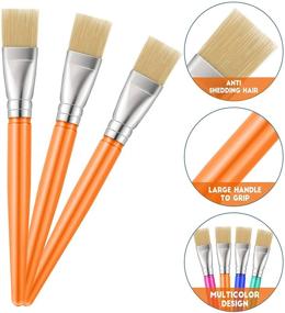 img 1 attached to 🖌️ Set of 30 Large Flat Bristle Paint Brushes with Plastic Holder – Assorted Colors for Kids Art Supplies, Ideal for Oil Painting and Watercolor