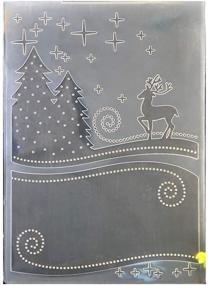 img 1 attached to 🎄 Kwan Crafts Merry Christmas Deer Tree Plastic Embossing Folders - Optimized for Card Making, Scrapbooking, Paper Crafts, 12.5x17.7cm