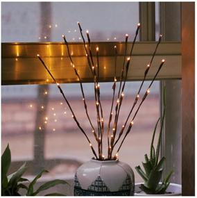 img 4 attached to 🌿 2 Pack Branch Lights - Battery Powered Willow Twig Lighted Branch for Home Decoration - 29 Inches 20 LED Lights - Warm White Decorative Branches